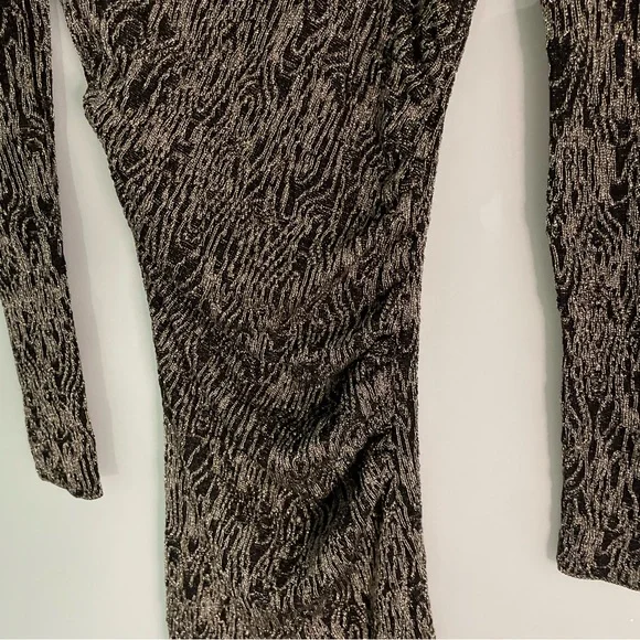 ZARA LONG SLEEVE KNIT DRESS WITH METALLIC THREAD - Picture 11 of 14